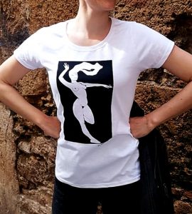 T-Shirt Danzando2. Mujer. Blanco. Guiomar